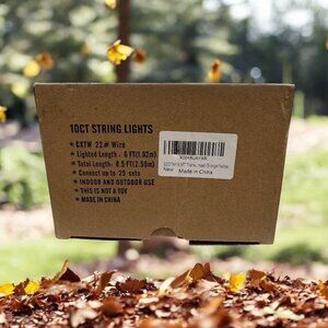 10 CT.  Fall Leaf Lights. Lighted 6 FT. Unlit 8.5 FT. Orange Yellow/ Halloween